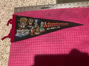 Rare VTG Adventure Land DES MOINES IOWA Pennant Amusement Park ALTOONA Ship Fast - Picture 1 of 4