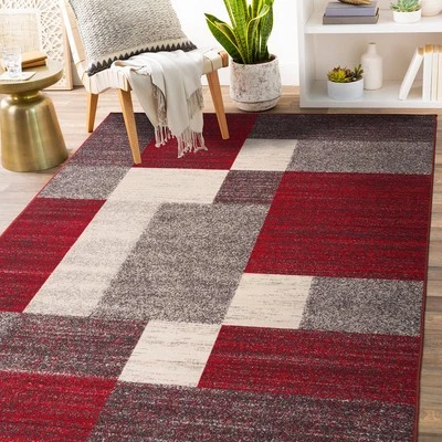 Area Rugs Modern Boxes Design Non-slip Carpet Rugs for Living Room Bedroom Rugs - Image 1 of 2