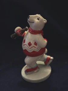 ENESCO Coca Cola sports POLAR BEAR...Ice Skating...1995 - Picture 1 of 9
