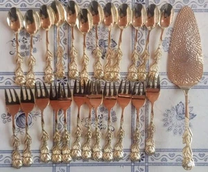 Kaffee Besteck vergoldet Gold 12 Personen 25 Teile - Bild 1 von 1