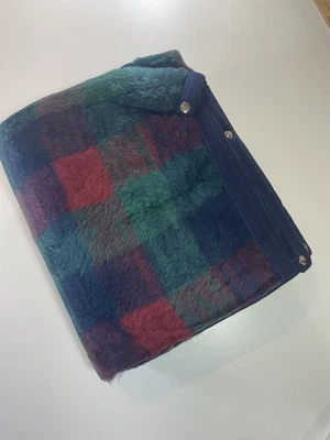 NEW Vintage Biederlack Blanket Cuddle Wrap 55"x 67" Cozy Lindsey Check USA - Image 1 of 4