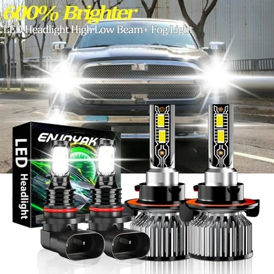 For Dodge Ram 5500 2008-2010 6500K LED Headlight Hi/Lo + Fog Light 4 Bulbs kit - Image 1 of 4