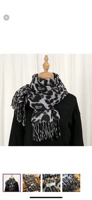 Кашемир леопард печать Пашмина шарф, шаль, новый, 28 x 70 дюймов, зимняя мода - Изображение 1 из 4