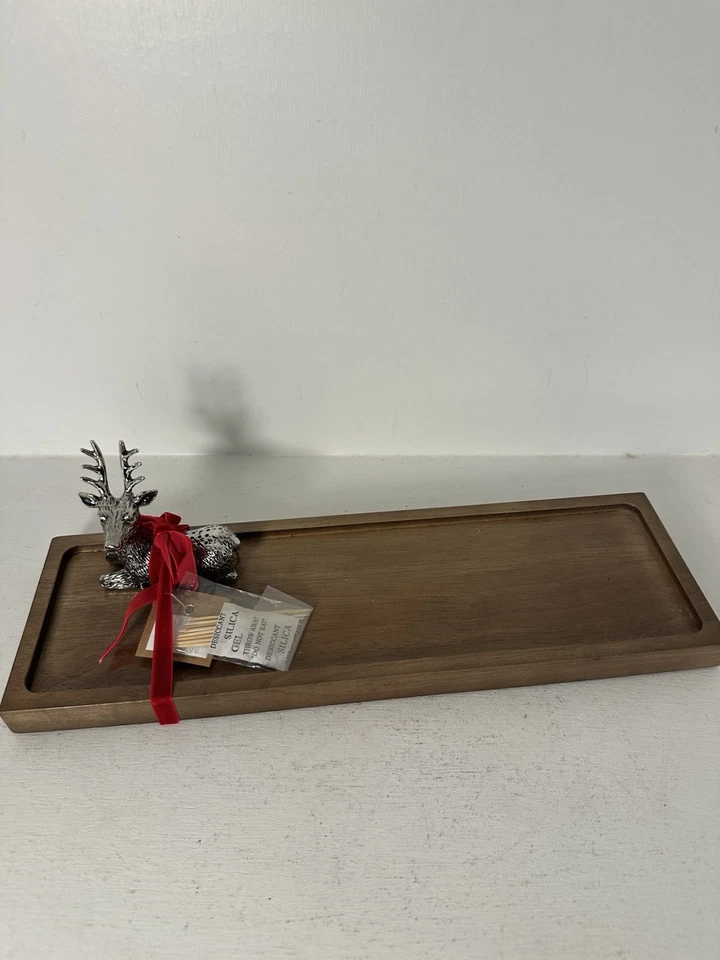 Juego de palillos de dientes Mud Pie Deer con plato y carrito, marrón, bandeja de 4,5"x14" Foto 1 de 4