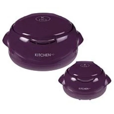 Cocina HQ (6 y 2 tazas) Cuencos aislantes térmicos (ciruela italiana) con 1 toque, nuevos, envío y devolución Foto 1 de 3