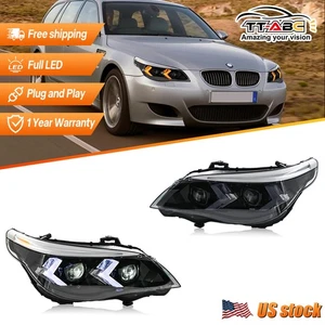 Full Led Headlights For BMW 5 Series E60 E61 2005-2010 Halogen/Xenon Head Lamps - Imagen 1 de 24