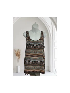 Eyeshadow Multicolor Patterned Tank Top in size Large 100% Polyester - Picture 1 of 8