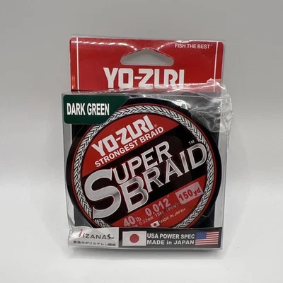 YO-ZURI SUPERBRAID Dark Green Fishing Line 40lb 150yd R1260-DG Super Braid - Image 1 of 4