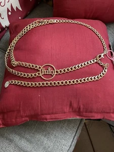 Juicy Couture Heavyweight Golden Chain Waist Logo Belt Rhinestones NEW W Tags - Picture 1 of 9