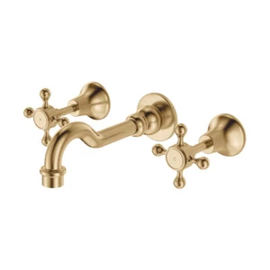 Fienza Lillian Cross Handle Basin / Bath Wall Set Urban Brass 336102UB - Picture 1 of 2