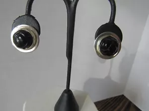 Pendientes AKR Amy Kahn Russell Hechos a Mano Tallados Ónix Esterlina 925 Poste - Imagen 1 de 8