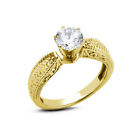 0.62ct D/SI2 Round Natural Diamond 14k Gold Vintage Solitaire Engagement Ring