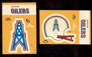 1984 Fleer Action HOUSTON OILERS Helm & Logo Aufkleber Set - Bild 1 von 1