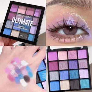 16Color Purple Eyeshadow Palette Matte & Glitter Shade, Long-Lasting, Waterproof - Picture 1 of 12