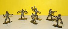 1970's Plastic Cowboy and Indians Figures Silver Finish Hong Kong 1006