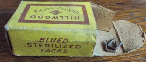 Vintage Hillwood Quality Tack Blues - Sterilized Tacks - Horse Shoe Shape Cover