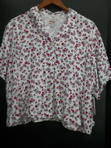 Wrangler Women's Western Floral Button Up Short Sleeve Rodeo Cowgirl Shirt Sz XL - Picture 1 of 5
