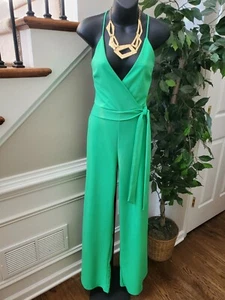 Monos informales para mujer GIBIU verde liso poliéster cuello en V con correas talla mediana - Imagen 1 de 11