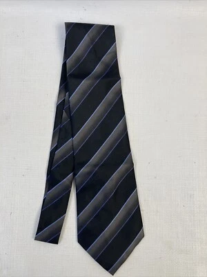 Kenneth Cole New York Necktie for Men Silk-Black & Gray W/ Blue & Purple EUC 57” - Image 1 of 4