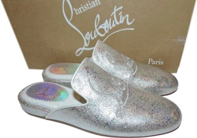 Christian Louboutin Mules Plata Coolito Metálico Mocasines Zapatos 36.5 Foto 1 de 4