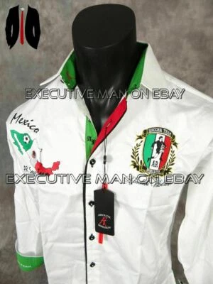 Camisa blanca bordada para hombre COPA MUNDIAL FÚTBOL MÉXICO REBELIÓN ABSOLUTA Foto 1 de 4