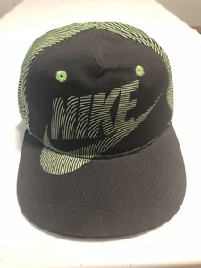 Nike True Hat Balck Green Flatbill Snapback Cap Sz 4/7 Youth Cap c31 - Picture 1 of 7