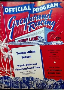 Derby Lane Greyhound Racing Program March 13 1954 St Petersburg Kennel Club Fla - Picture 1 of 4