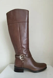 BOTAS DE MONTAR MICHAEL KORS FULTON ARNÉS PLATA LOGOTIPO MK ABEDUL 5.5 ME ENCANTAN LOS ZAPATOS - Imagen 1 de 7