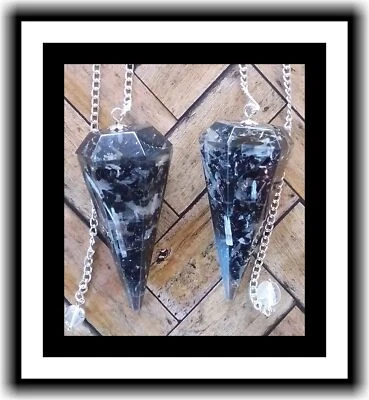 ORGONE Black Tourmaline DOWSING PENDULUM With SELENITE,Black Tourmaline Pendulum
