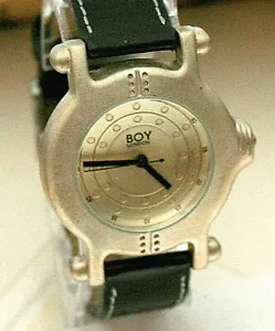 Seltene Herren Junge London Schiff Bullauge schwarzes Armband Uhr Neu Neu aus altem Lagerbestand 1990er - Bild 1 von 5