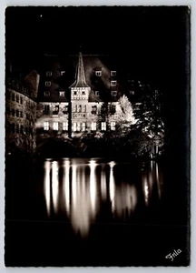 RPPC Holy Ghost Hospital, Nuremburg, Germany Night Reflection, Frila Postcard - Picture 1 of 3
