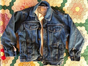 Youth Unisex Vintage London Fog Lined Denim Trucker Jacket Size Small - Picture 1 of 6