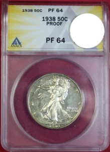1938 WALKING LIBERTY HALF DOLLAR PROOF ANACS PF64 - Picture 1 of 4