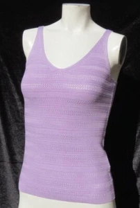 NEW C CUBUS AS US S EU M Lavender Viscose Pointelle Sweater Knit Tank Top Vest - Picture 1 of 6