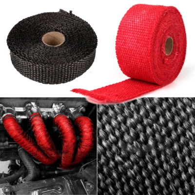 1.5M*5cm Car Exhaust Pipe Wrap Glass Fiber Tape Insulation Heat Wrapped Header - Image 1 of 4