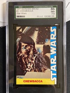 Star Wars Vintage 1977 Wonder Bread Trading Card #9 SGC 7.5 86 CHEWBACCA NM+ (Q)