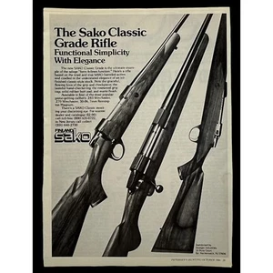 Pubblicità Sako Rifles stampa vintage anni 80 grado classico caccia armi da fuoco - Foto 1 di 5
