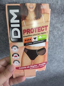 DIM Woman's Brief Organic Cotton Menstrual Heavy Flow DIM ProtectExtra Small - Picture 1 of 17
