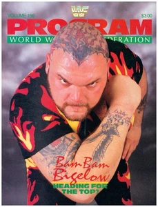 RARE! Original WWF MULTI-SIGNED X4 #156 BAM BAM BIGELOW WWE Wrestling Program - Picture 1 of 7