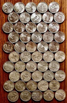 Statehood Quarters COMPLETE SET ALL FIFTY 25¢ D Mint, Circulated, 1999 to 2008 - Image 1 of 4