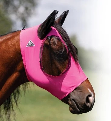 Comfortable Pink Horse Fly Mask With Mesh Ears And Eyes Stretchy Fit - Image 1 of 2