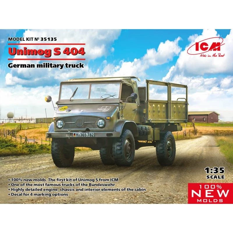 ICM 35135 - 1 35 Unimog S 404 Camion Militare Tedesco - Nuovo