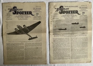2x Collectable Vintage WW2 “Aeroplane Spotter” Magazine Papers, 1942 - Picture 1 of 24