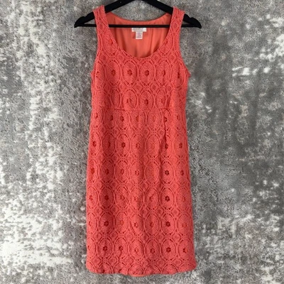 Destination Maternity Two Hearts Sz S Peachy Lace Lined Dress Summer Sleeveless - Image 1 of 4