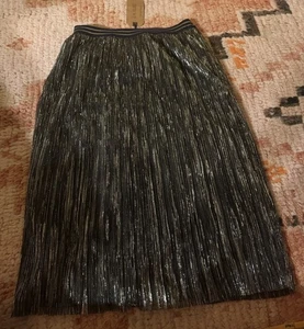 Jean Bourget Girls Pleated Gold Shimmer Skirt Size 12 NWT - Picture 1 of 6