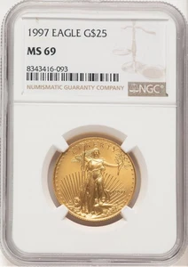 1997 Gold Eagle 1/2 oz Brown Label NGC MS69 - Picture 1 of 2