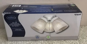 HARBOR BREEZE Ceiling Fan 3-Light KIT Frosted Glass Shade WHITE Finish #0745344 - Picture 1 of 7