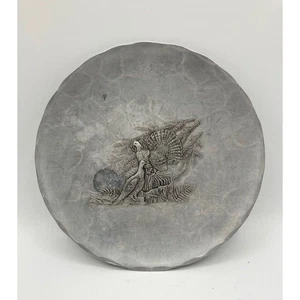 Hand Made Hammered Pewter Plate Turkey Decor by Wendell August Forge 7" Vintage - Picture 1 of 3