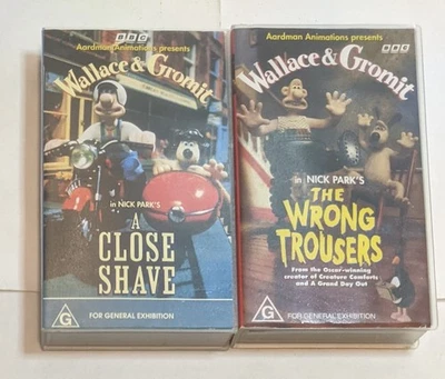 Wallace and Gromit - 2 Video Bundle VHS Tapes - A Close Shave The Wrong Trousers - image 1 of 4