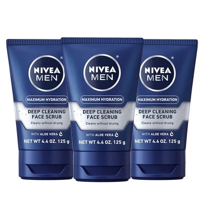 Exfoliante facial de limpieza profunda de hidratación máxima NIVEA MEN con Aloe Vera y Provitam Foto 1 de 4
